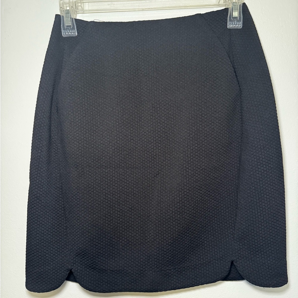 LC Lauren Conrad Black Textured Pencil Skirt